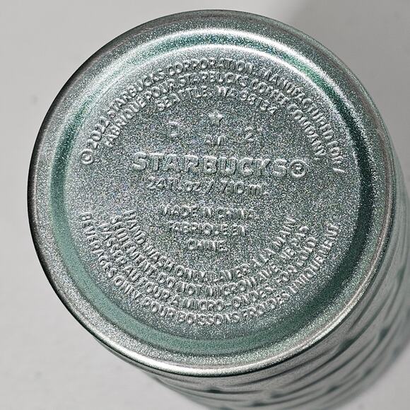 Starbucks 2022 Spring Green Glitter Mermaid Stainless Tumbler 24 oz. *NO LID* - Picture 4 of 4